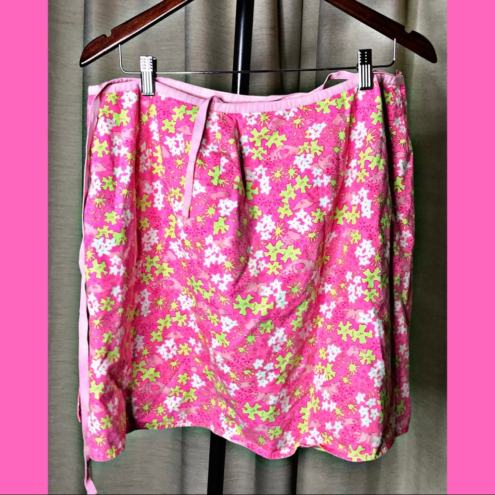 Lilly Pulitzer Reverse Wrap Skirt Loungin' Lions